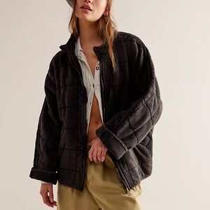 NWT Free People Dolman Quilted Knit Jacket black size S